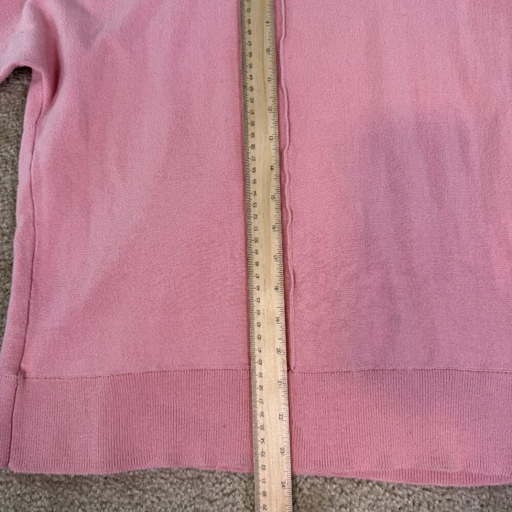 Jones New York Signature Women Sweater Size L Pink Cowl Neck Cotton Cozy E529 - Picture 10 of 11